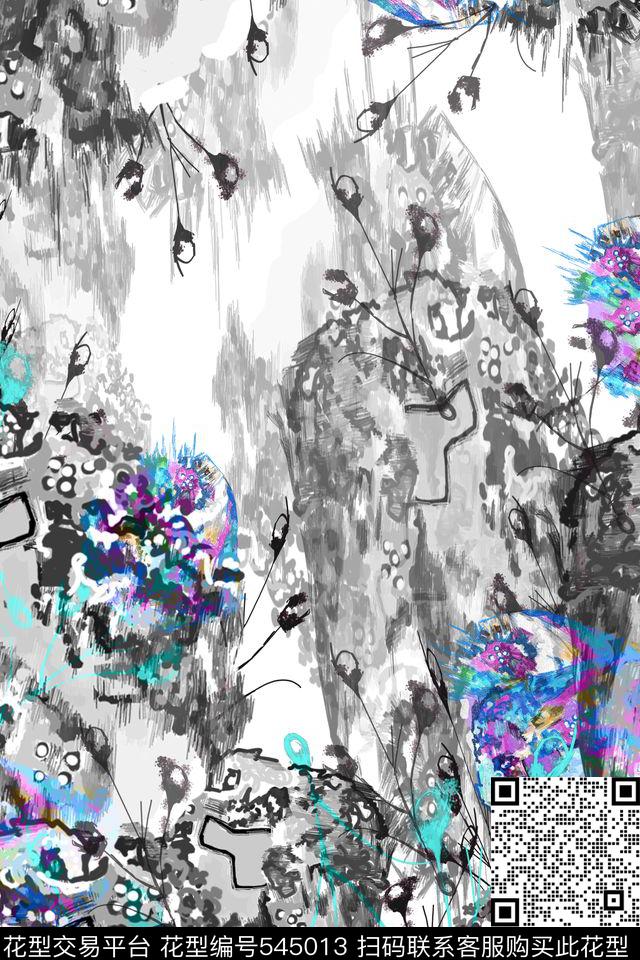 原创手绘时尚中国风家纺数码印花花型下载（图片编号: 545013） - 瓦栏（Walan）