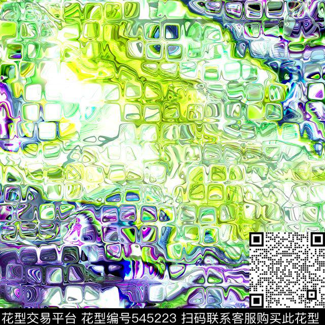 抽象肌理理格子数码印花花型下载（图片编号: 545223） - 瓦栏（Walan）