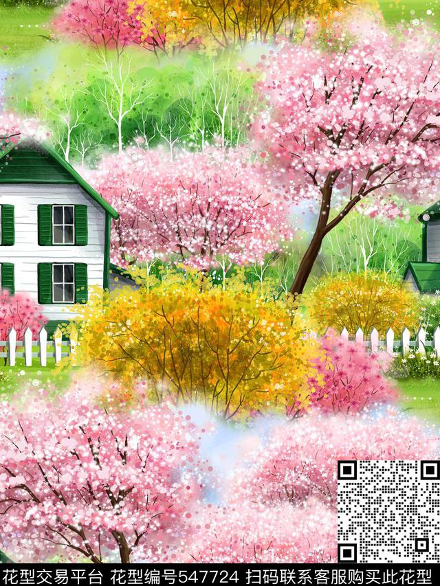 2016春夏房子粉数码印花花型下载（图片编号: 547724） - 瓦栏（Walan）