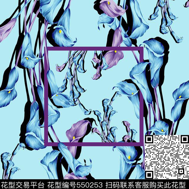 都市花卉马蒂莲数码印花花型下载（图片编号: 550253） - 瓦栏（Walan）