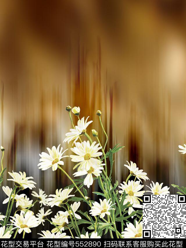 定位朦胧小花数码印花花型下载（图片编号: 552890） - 瓦栏（Walan）