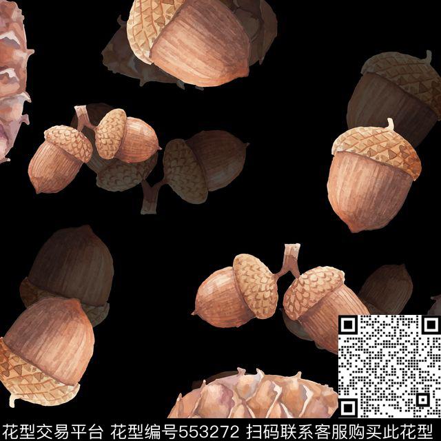 几何传统松果传统印花花型下载（图片编号: 553272） - 瓦栏（Walan）