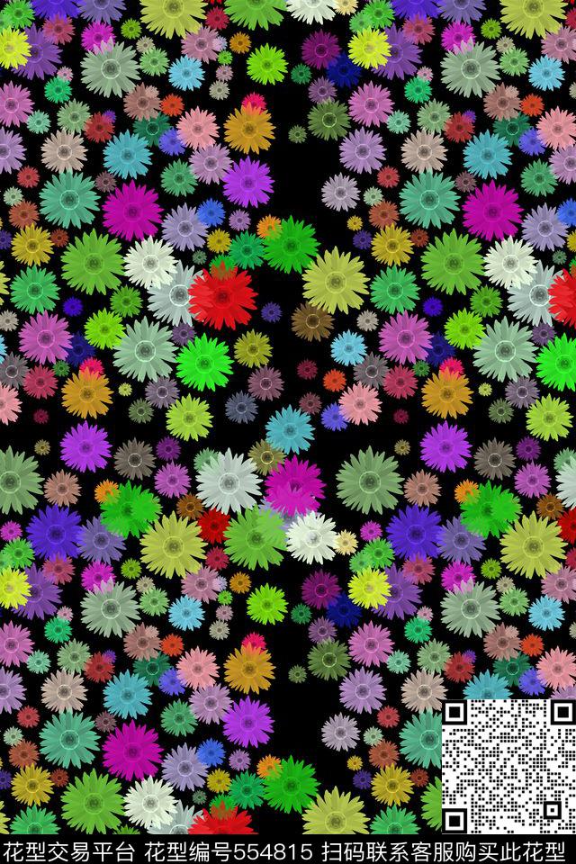 创意符号花卉数码印花花型下载（图片编号: 554815） - 瓦栏（Walan）