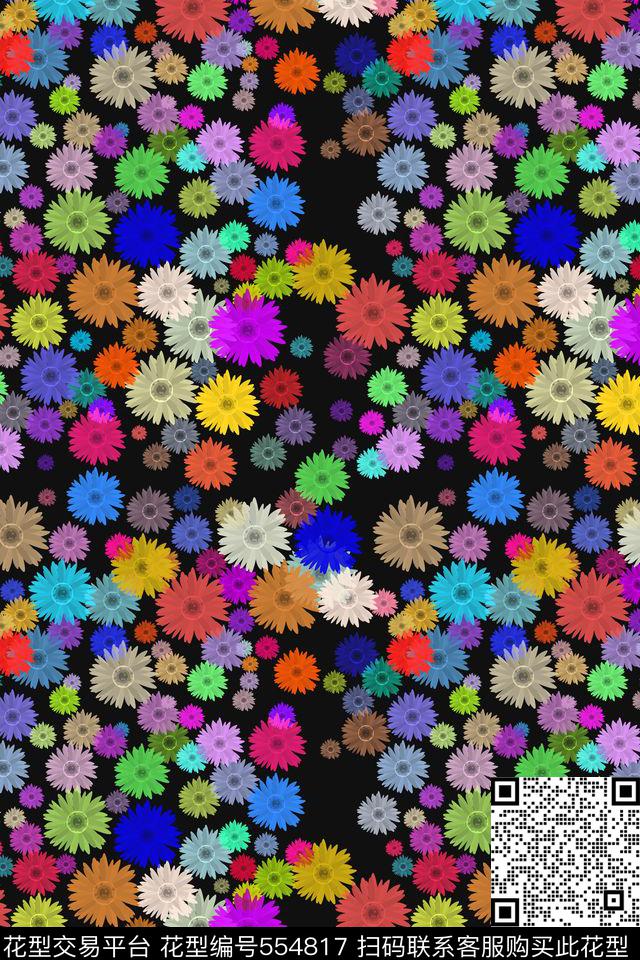 创意符号花卉数码印花花型下载（图片编号: 554817） - 瓦栏（Walan）
