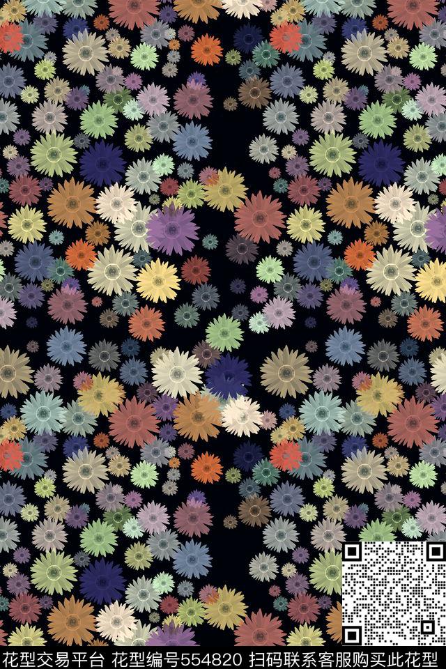 创意符号花卉数码印花花型下载（图片编号: 554820） - 瓦栏（Walan）