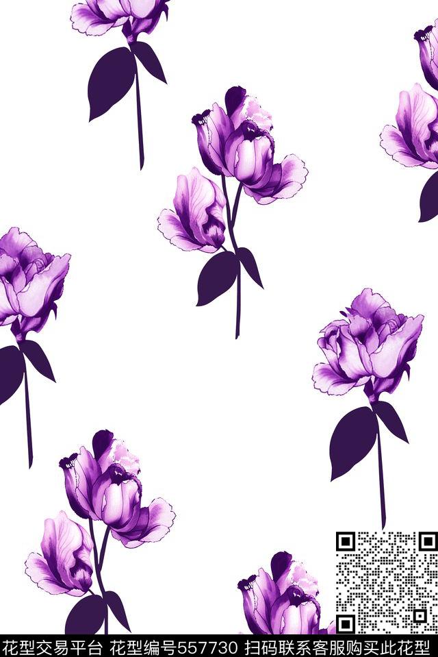 精美紫色诱惑数码印花花型下载（图片编号: 557730） - 瓦栏（Walan）