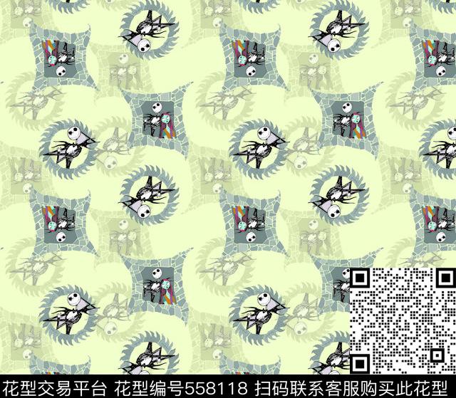 抽象几何动物传统印花花型下载（图片编号: 558118） - 瓦栏（Walan）