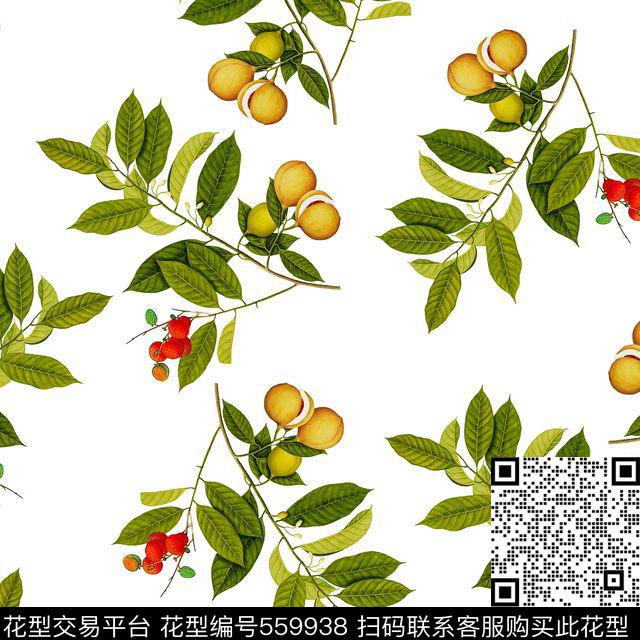抽象花叶子数码印花花型下载（图片编号: 559938） - 瓦栏（Walan）