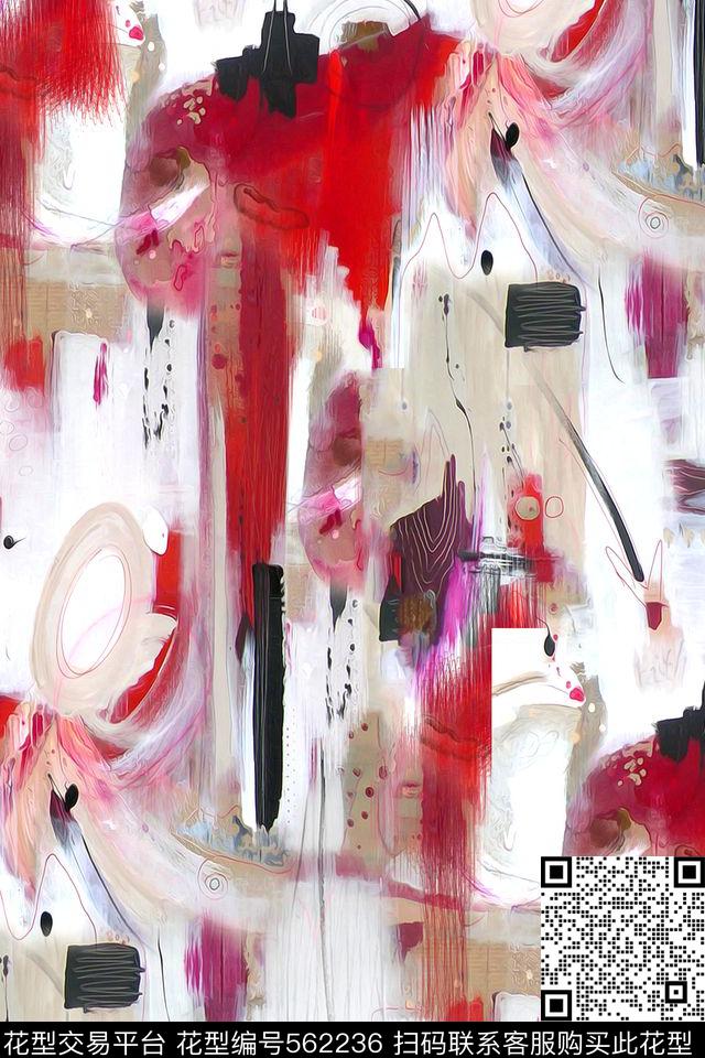 抽象线条纹理数码印花花型下载（图片编号: 562236） - 瓦栏（Walan）