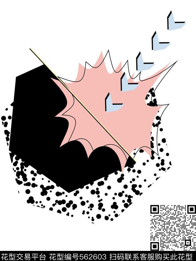 定位抽象线条传统印花花型下载（图片编号: 562603） - 瓦栏（Walan）