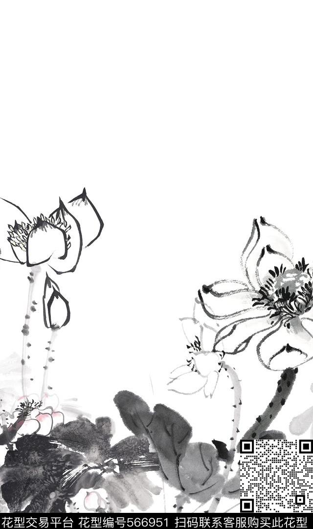 时尚花鸟中国风数码印花花型下载（图片编号: 566951） - 瓦栏（Walan）