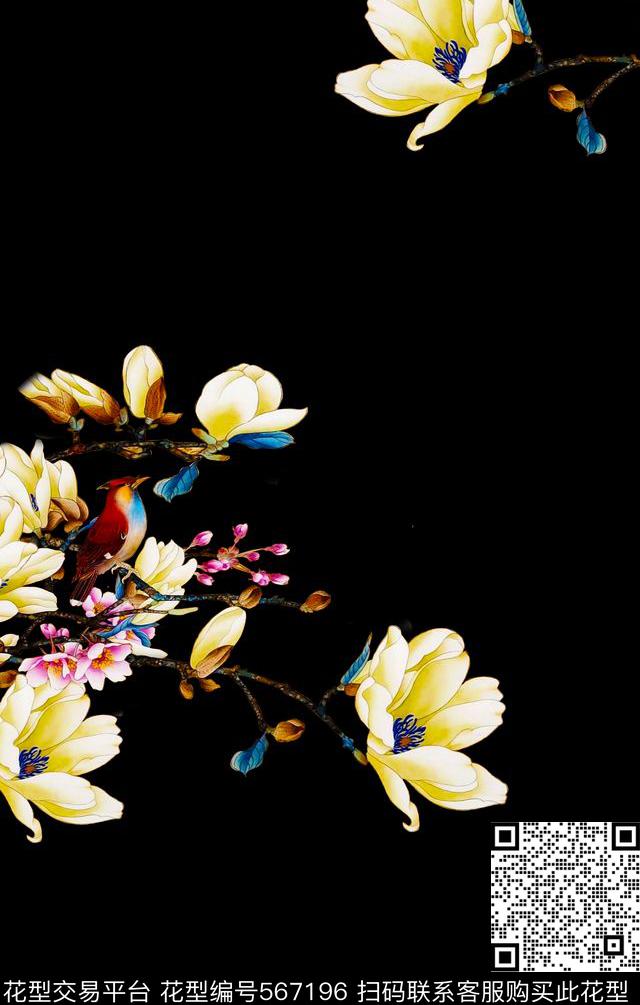 时尚大牌手绘数码印花花型下载（图片编号: 567196） - 瓦栏（Walan）