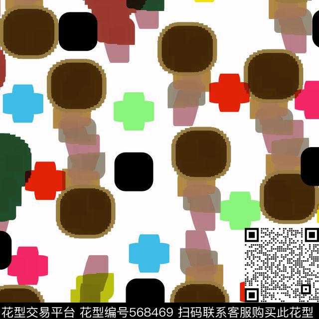 抽象几何色彩缤纷传统印花花型下载（图片编号: 568469） - 瓦栏（Walan）