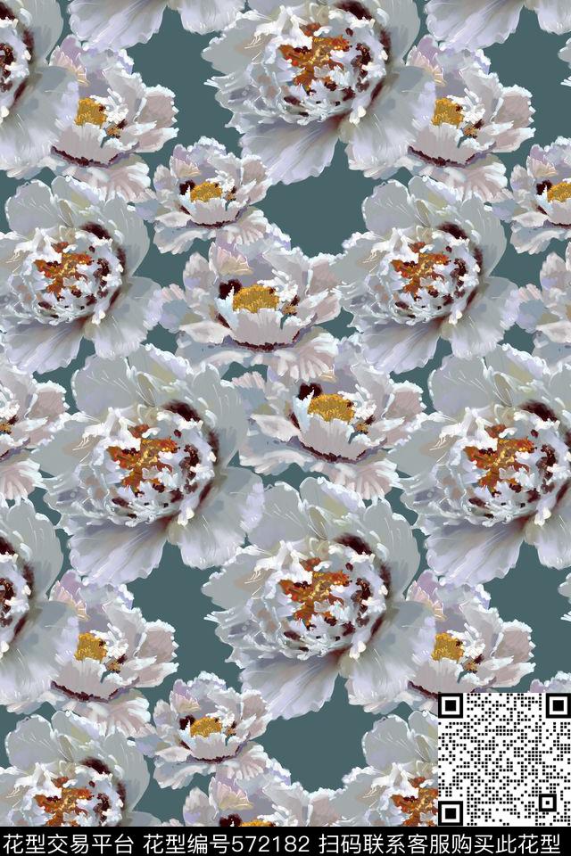 创意典雅电脑绘画数码印花花型下载（图片编号: 572182） - 瓦栏（Walan）