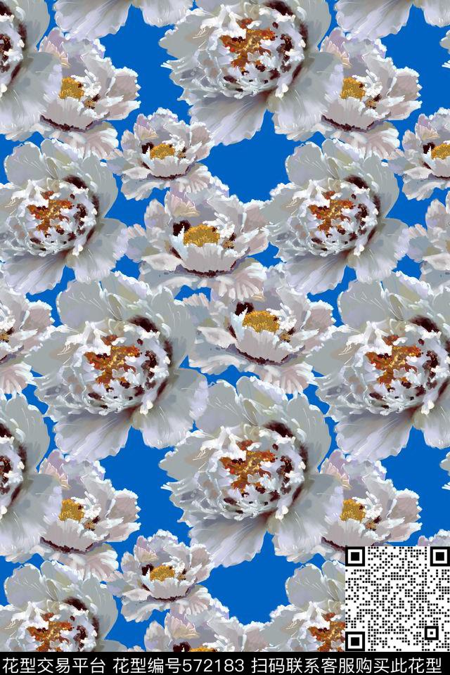 创意典雅电脑绘画数码印花花型下载（图片编号: 572183） - 瓦栏（Walan）