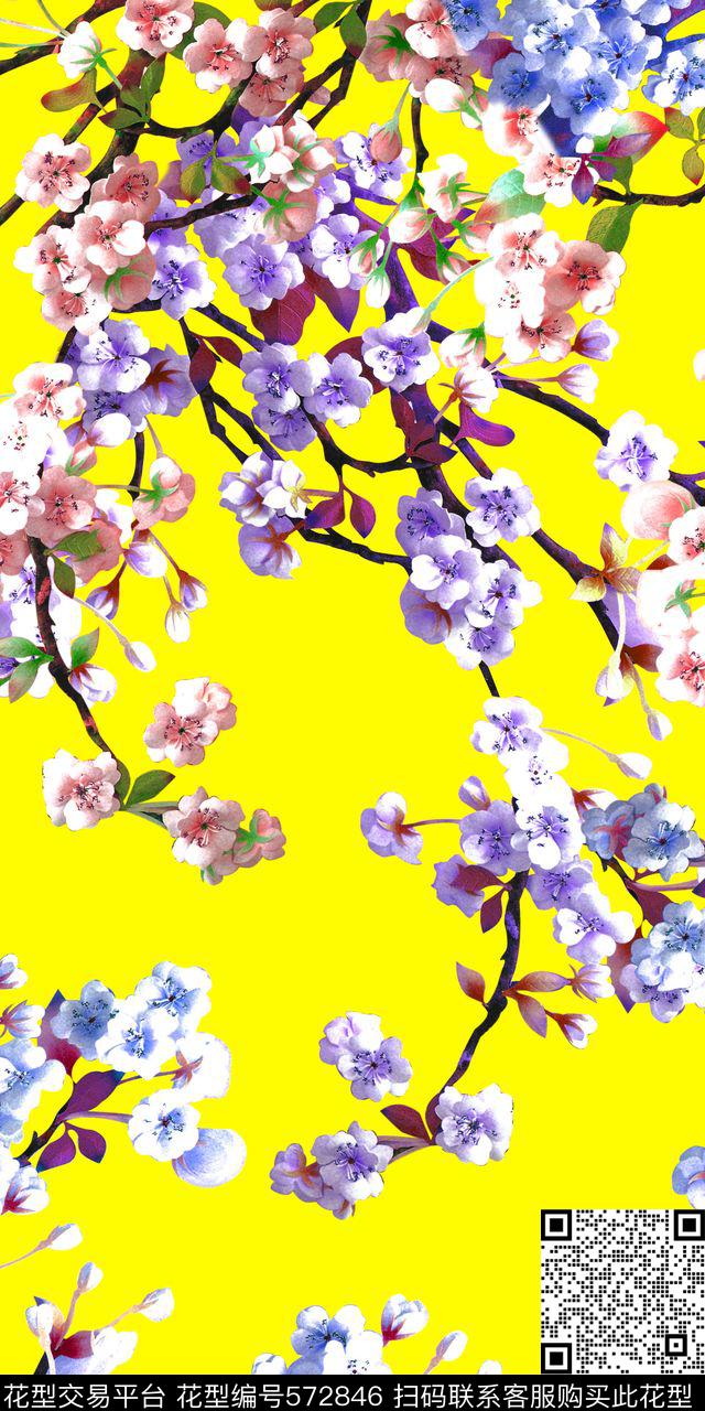 时尚梅花小碎花数码印花花型下载（图片编号: 572846） - 瓦栏（Walan）