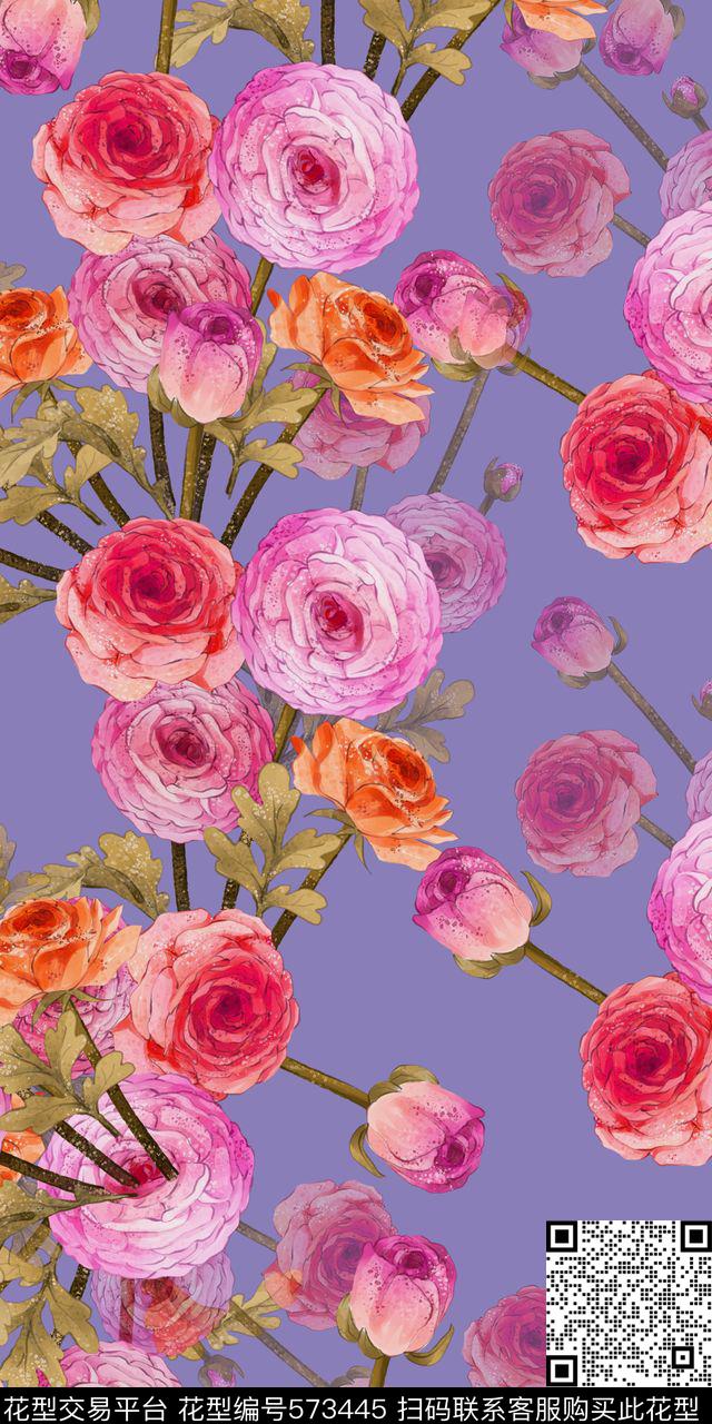 时尚原创流行数码印花花型下载（图片编号: 573445） - 瓦栏（Walan）