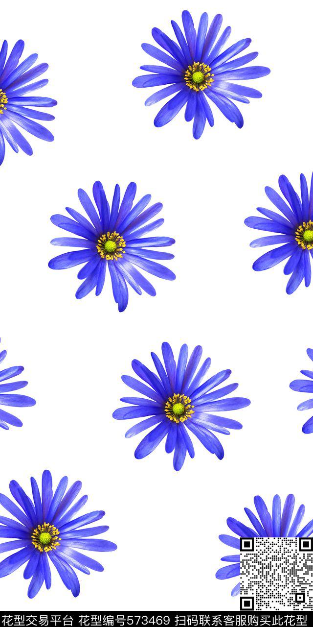真花玫瑰满版数码印花花型下载（图片编号: 573469） - 瓦栏（Walan）