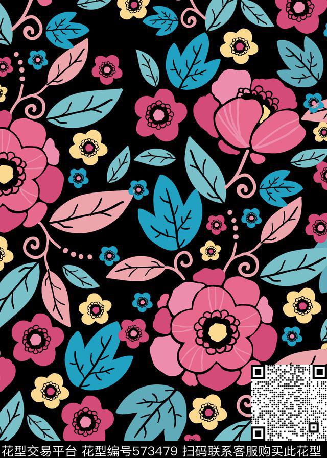 传统满版小碎花传统印花花型下载（图片编号: 573479） - 瓦栏（Walan）