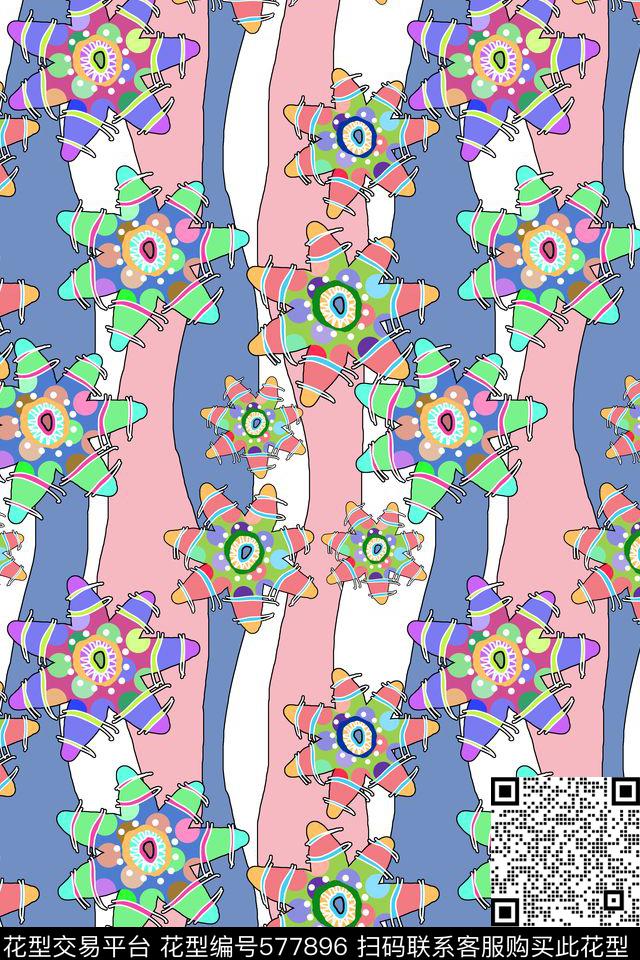 创意花图案传统印花花型下载（图片编号: 577896） - 瓦栏（Walan）