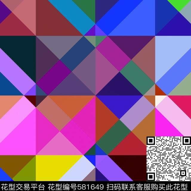 空混几何格子传统印花花型下载（图片编号: 581649） - 瓦栏（Walan）