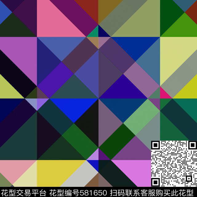 空混几何格子传统印花花型下载（图片编号: 581650） - 瓦栏（Walan）