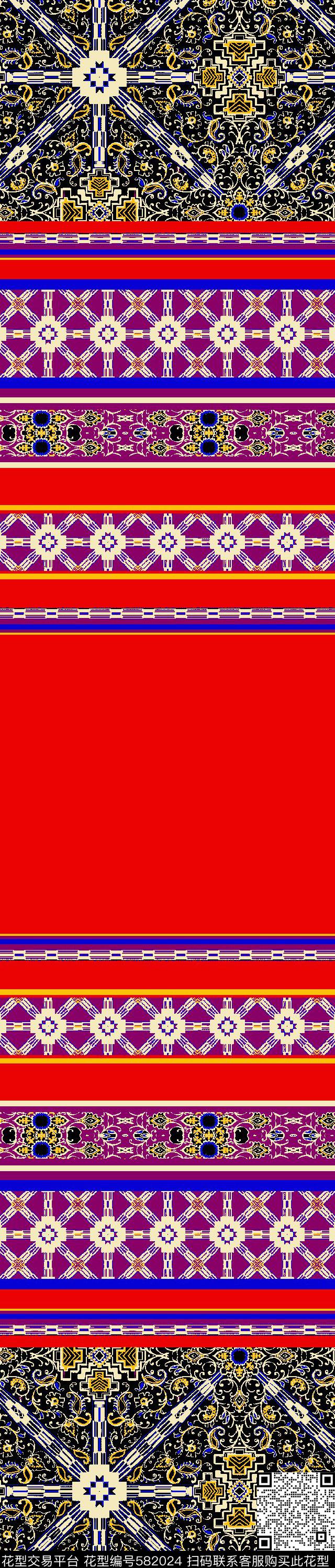传统印花纹样图案花卉传统印花花型下载（图片编号: 582024） - 瓦栏（Walan）