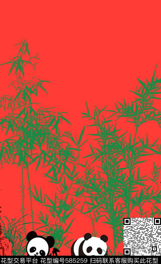 中国风旗袍竹传统印花花型下载（图片编号: 585259） - 瓦栏（Walan）