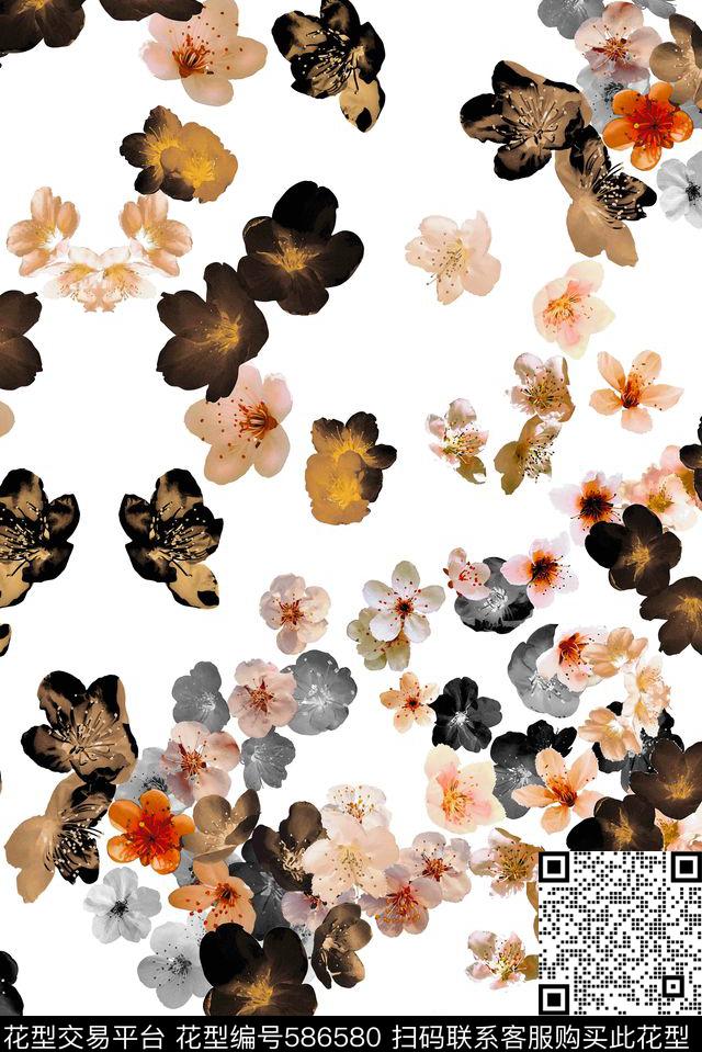 花卉花朵小碎花数码印花花型下载（图片编号: 586580） - 瓦栏（Walan）
