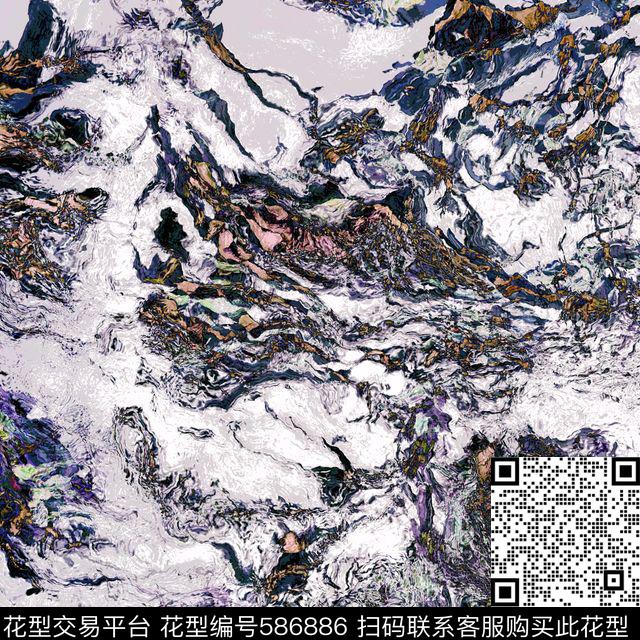 抽象山水肌理数码印花花型下载（图片编号: 586886） - 瓦栏（Walan）