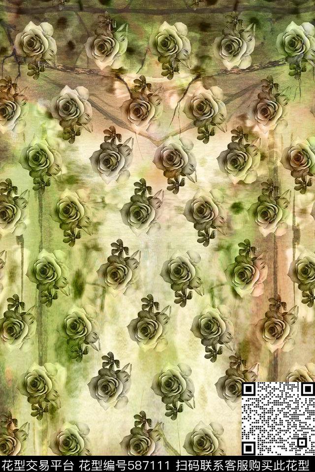 几何分割男装数码印花花型下载（图片编号: 587111） - 瓦栏（Walan）