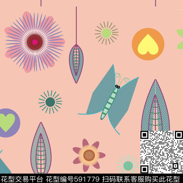 拼接花卉童趣传统印花花型下载（图片编号: 591779） - 瓦栏（Walan）