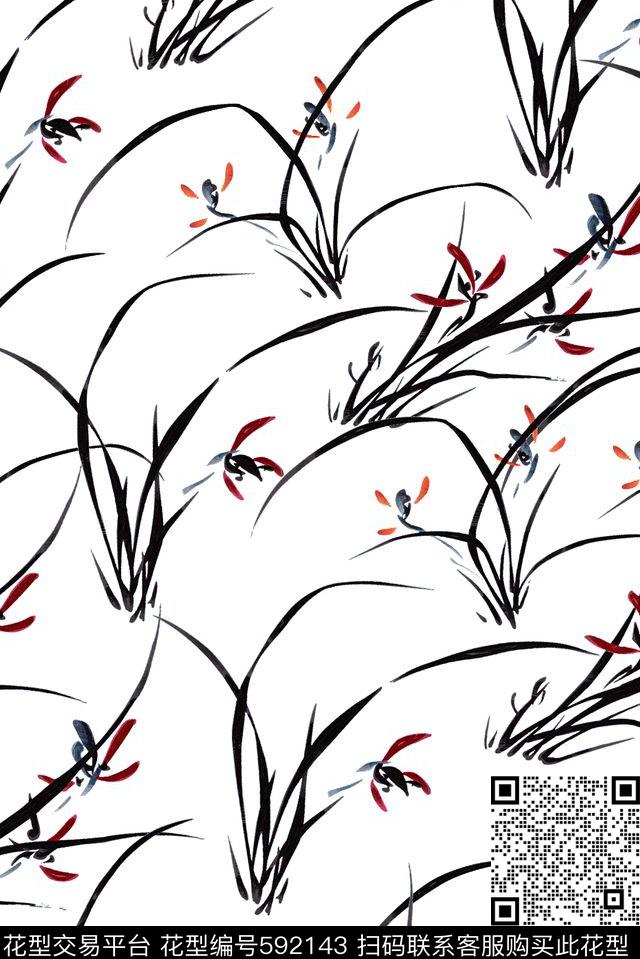 民族风中国风竹传统印花花型下载（图片编号: 592143） - 瓦栏（Walan）