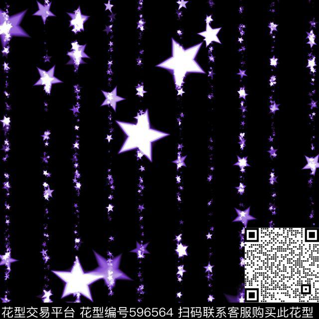 潮流运动装五角星数码印花花型下载（图片编号: 596564） - 瓦栏（Walan）