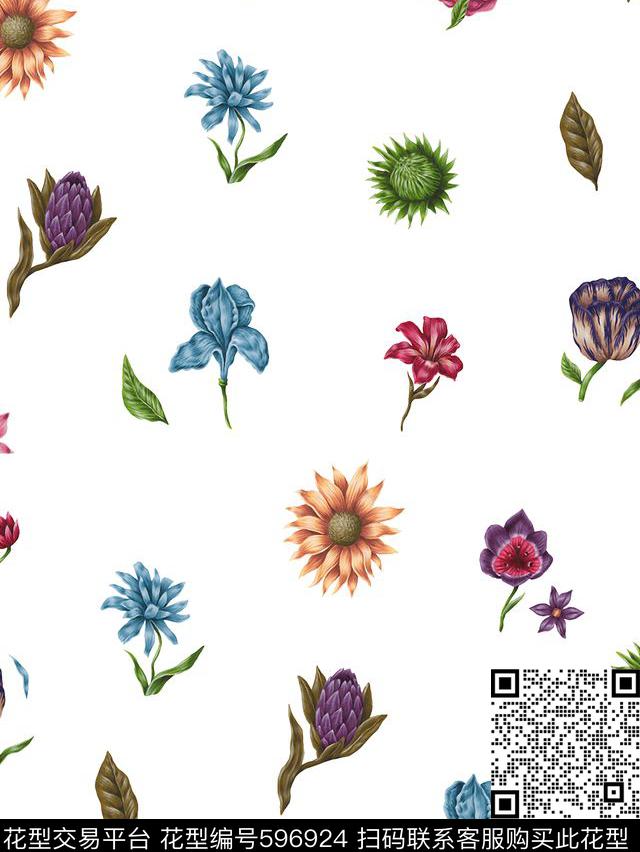 散落小碎花小清新数码印花花型下载（图片编号: 596924） - 瓦栏（Walan）