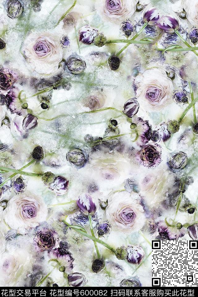 女装笔触艺术数码印花花型下载（图片编号: 600082） - 瓦栏（Walan）