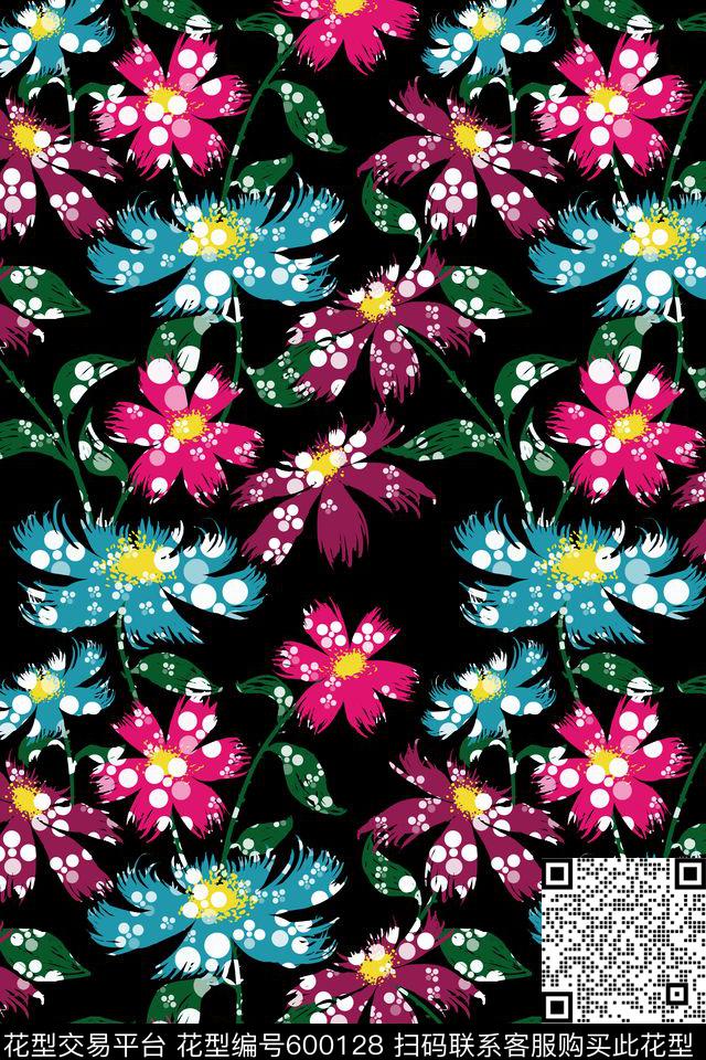 雏菊潮流时尚休闲风传统印花花型下载（图片编号: 600128） - 瓦栏（Walan）