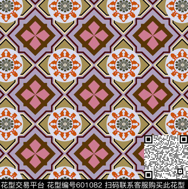 中东风沙发布 - 601082 - 沙发布（欧式纹理） 中东 - 传统印花花型 － 沙发布花型设计 － 瓦栏