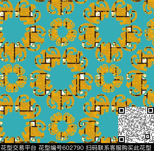 x-7.jpg - 602790 - 沙发布（欧式纹理） 五角星 几何 - 传统印花花型 － 沙发布花型设计 － 瓦栏