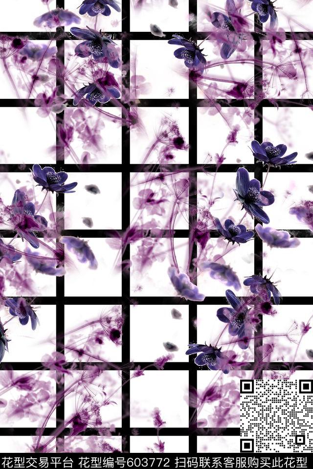 透明花卉小碎花数码印花花型下载（图片编号: 603772） - 瓦栏（Walan）