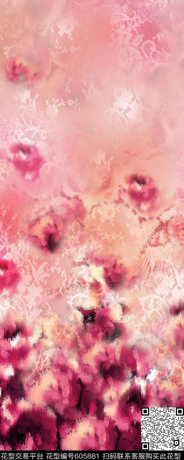 抽象数码印花花型下载（图片编号: 605881） - 瓦栏（Walan）