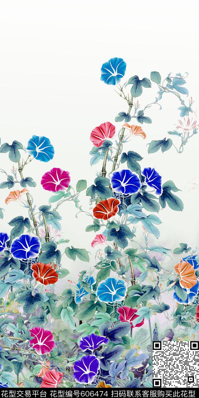 花朵花卉数码印花花型下载（图片编号: 606474） - 瓦栏（Walan）