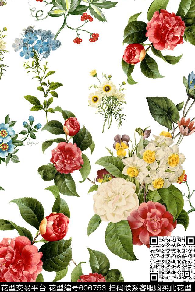 清爽干净满版数码印花花型下载（图片编号: 606753） - 瓦栏（Walan）
