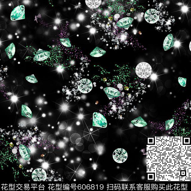 珠宝、钻石、星空、闪亮数码印花花型下载（图片编号: 606819） - 瓦栏（Walan）