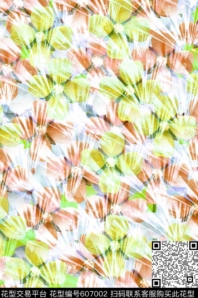花卉男女衬衣数码印花花型下载（图片编号: 607002） - 瓦栏（Walan）