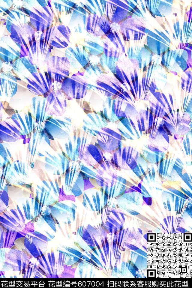 花卉男女衬衣数码印花花型下载（图片编号: 607004） - 瓦栏（Walan）
