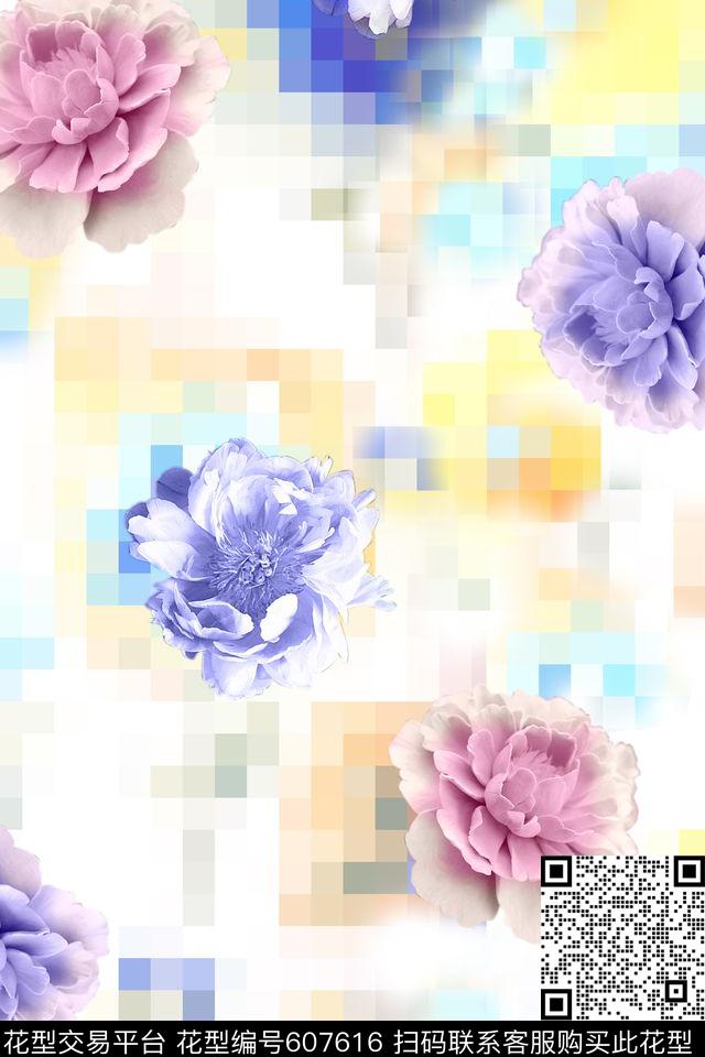 花卉数码印花花型下载（图片编号: 607616） - 瓦栏（Walan）