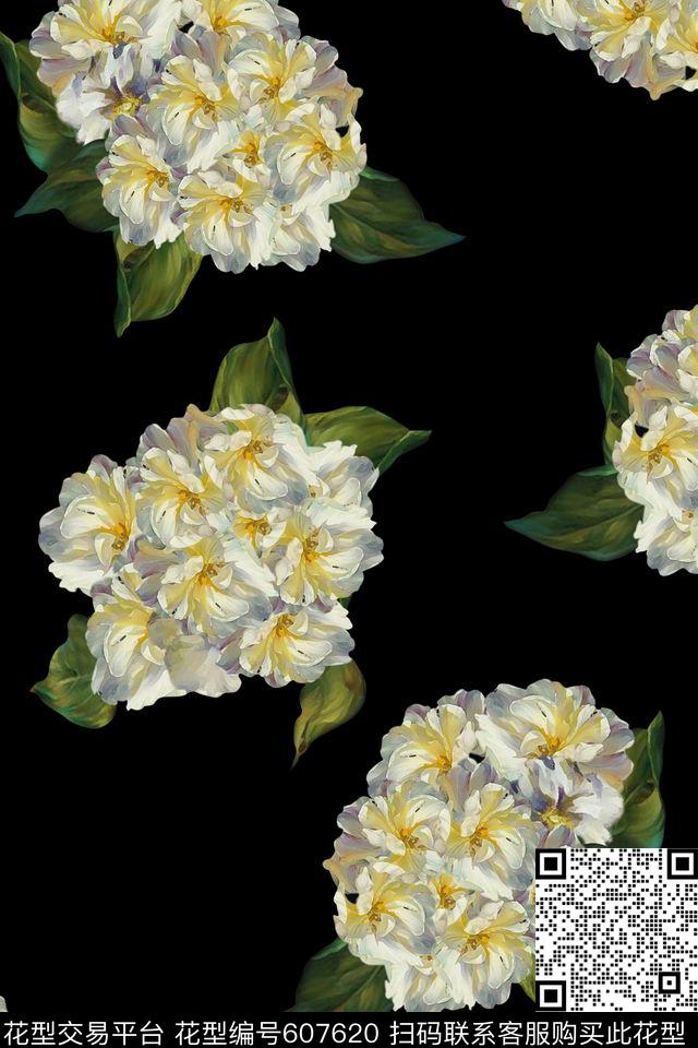 花卉数码印花花型下载（图片编号: 607620） - 瓦栏（Walan）