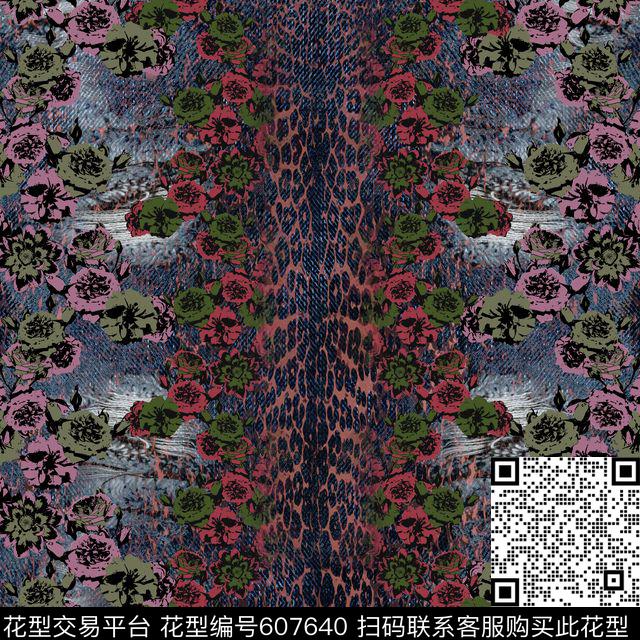 豹纹数码印花花型下载（图片编号: 607640） - 瓦栏（Walan）