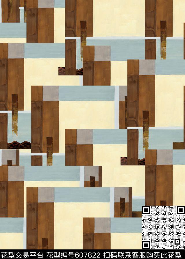 油画色块几何数码印花花型下载（图片编号: 607822） - 瓦栏（Walan）